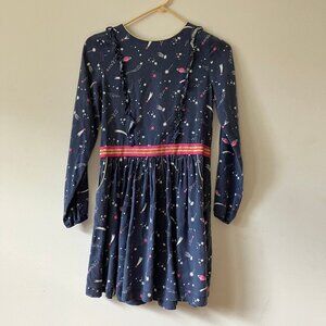 Mini Boden Navy and Pink Starry Kids Dress